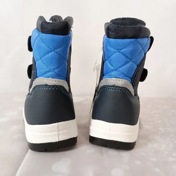 Apakowa Boys Winter Snow Boots Navy Blue Toddler Size 24 Warm New - Picture 3 of 7